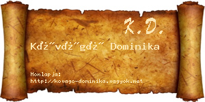 Kővágó Dominika névjegykártya